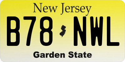 NJ license plate B78NWL