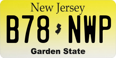 NJ license plate B78NWP