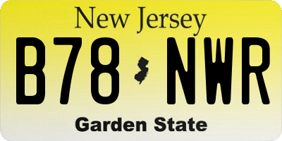 NJ license plate B78NWR