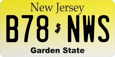 NJ license plate B78NWS