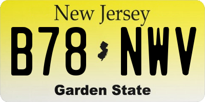 NJ license plate B78NWV