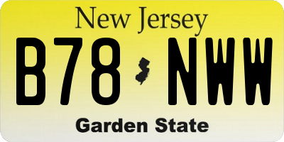 NJ license plate B78NWW