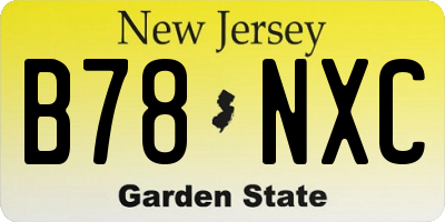 NJ license plate B78NXC