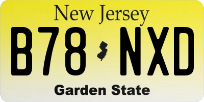 NJ license plate B78NXD