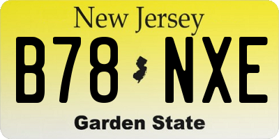 NJ license plate B78NXE