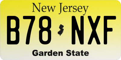 NJ license plate B78NXF