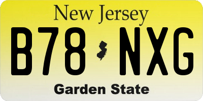 NJ license plate B78NXG