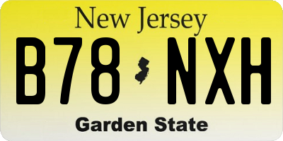 NJ license plate B78NXH