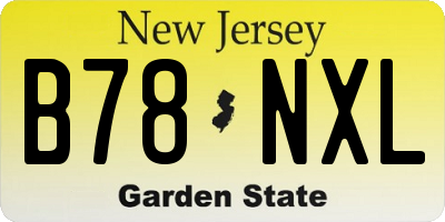 NJ license plate B78NXL