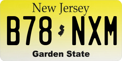 NJ license plate B78NXM