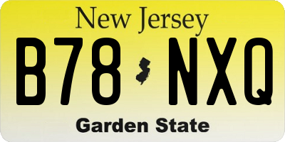 NJ license plate B78NXQ