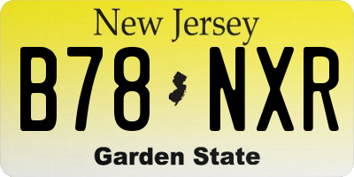 NJ license plate B78NXR