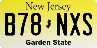 NJ license plate B78NXS