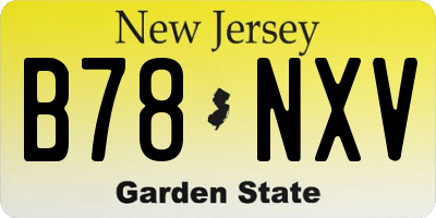 NJ license plate B78NXV