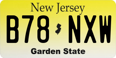 NJ license plate B78NXW