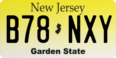 NJ license plate B78NXY