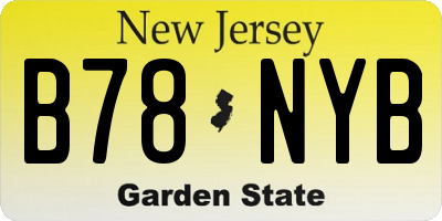 NJ license plate B78NYB