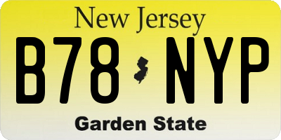 NJ license plate B78NYP