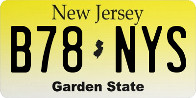 NJ license plate B78NYS