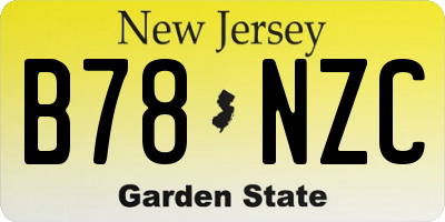 NJ license plate B78NZC