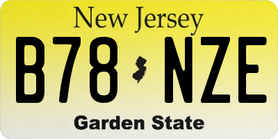 NJ license plate B78NZE