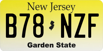 NJ license plate B78NZF