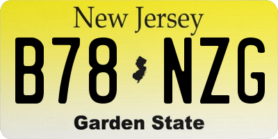 NJ license plate B78NZG