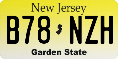 NJ license plate B78NZH