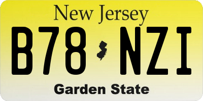 NJ license plate B78NZI
