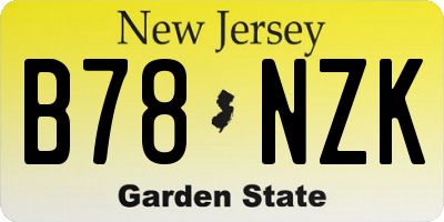 NJ license plate B78NZK