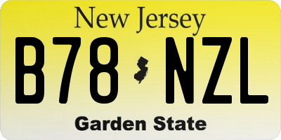 NJ license plate B78NZL