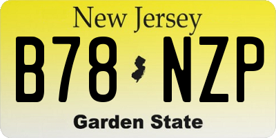 NJ license plate B78NZP