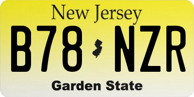 NJ license plate B78NZR