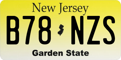 NJ license plate B78NZS