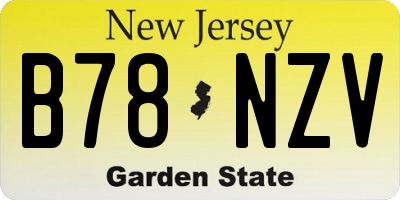NJ license plate B78NZV