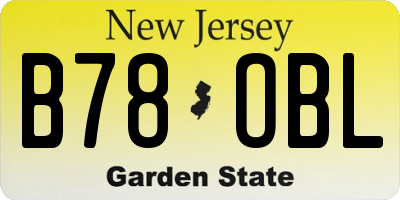 NJ license plate B78OBL