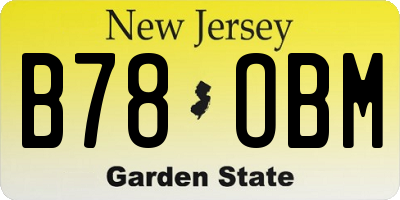 NJ license plate B78OBM