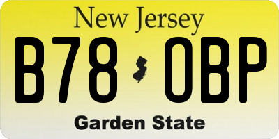 NJ license plate B78OBP