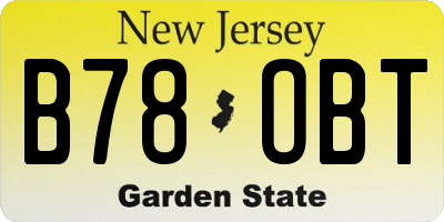 NJ license plate B78OBT