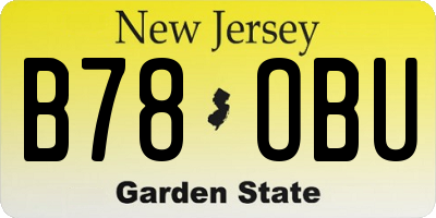 NJ license plate B78OBU