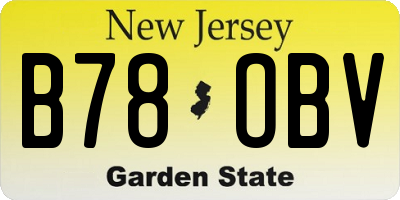 NJ license plate B78OBV
