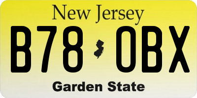 NJ license plate B78OBX