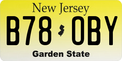 NJ license plate B78OBY
