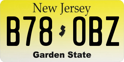 NJ license plate B78OBZ