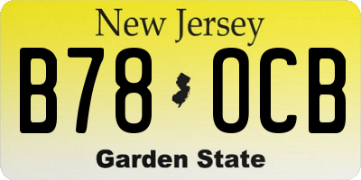 NJ license plate B78OCB