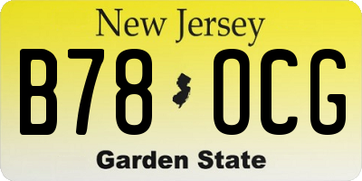 NJ license plate B78OCG