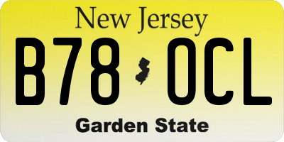 NJ license plate B78OCL