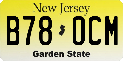 NJ license plate B78OCM