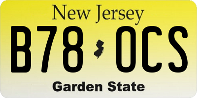 NJ license plate B78OCS