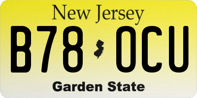 NJ license plate B78OCU